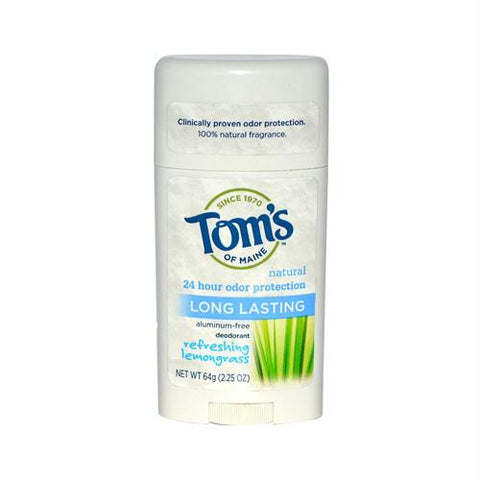 Toms of Maine Natural Long-Lasting Deodorant Stick Lemongrass - 2.25 oz - Case of 6