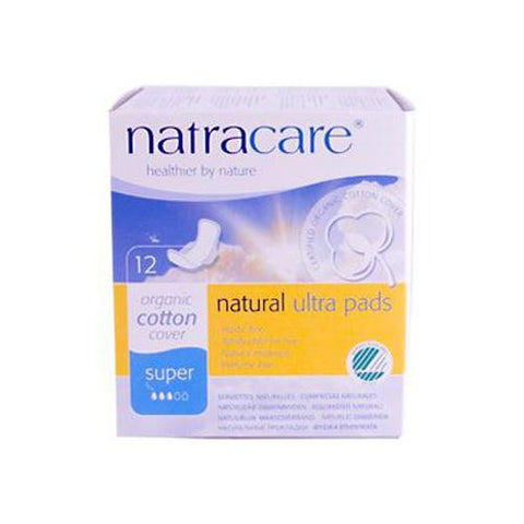 Natracare Natural Ultra Pads Organic Cotton Cover - Super - 12 Pack