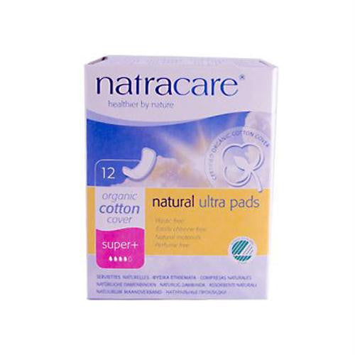 Natracare Natural Ultra Pads Organic Cotton Cover - Super Plus - 12 Pack