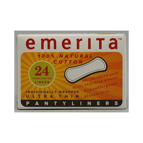 Emerita Natural Cotton Ultra Thin Pantiliners - 24 Pads