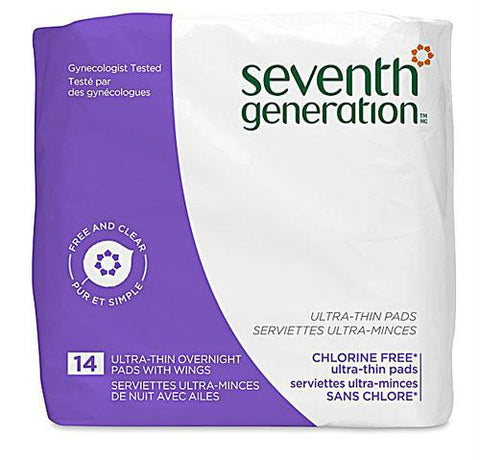 Seventh Generation Chlorine Free Ultra-Thin Pads - 14 Pads - Case of 12