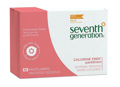 Seventh Generation Pantiliners - Chlorine Free - 50 ct - Case of 12