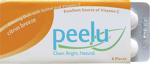 Peelu Chewing Gum Display - Citrus Breeze - 8 ct - Case of 12