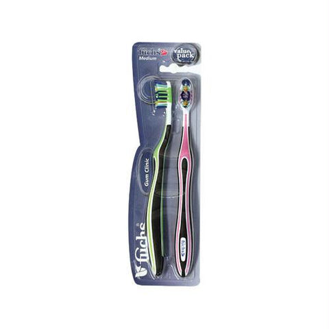 Fuchs Gum Clinic Toothbrush - Medium - Case of 10 - 2 Pack