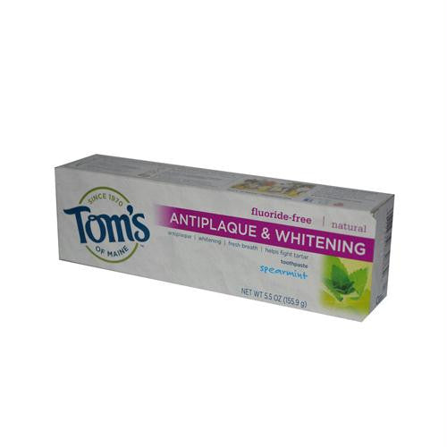 Toms of Maine Antiplaque and Whitening Toothpaste Spearmint - 5.5 oz - Case of 6