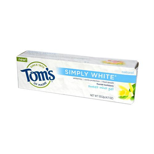 Toms of Maine Simply White Toothpaste Sweet Mint Gel - 4.7 oz - Case of 6