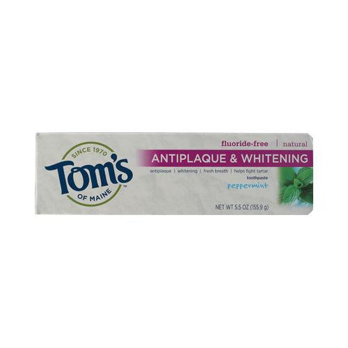 Toms of Maine Antiplaque and Whitening Toothpaste Peppermint - 5.5 oz - Case of 6