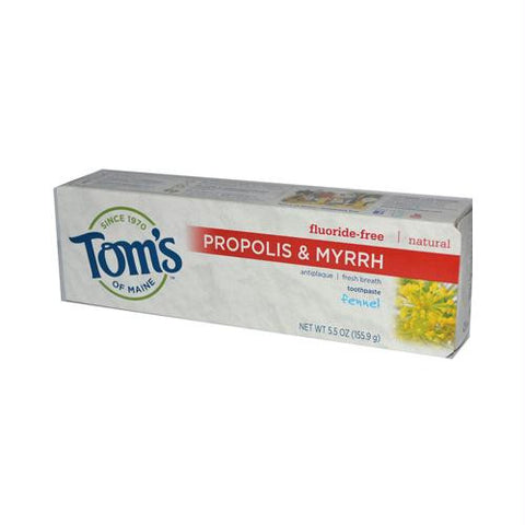 Toms of Maine Propolis and Myrrh Toothpaste Fennel - 5.5 oz - Case of 6