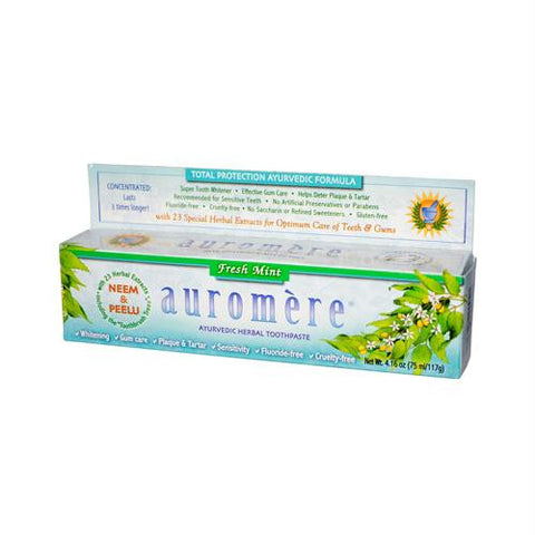 Auromere Herbal Toothpaste Fresh Mint - 4 oz - Case of 12