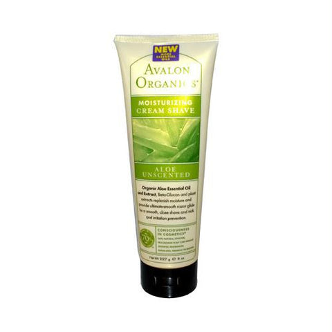 Avalon Organics Moisturizing Cream Shave Aloe Unscented - 8 fl oz