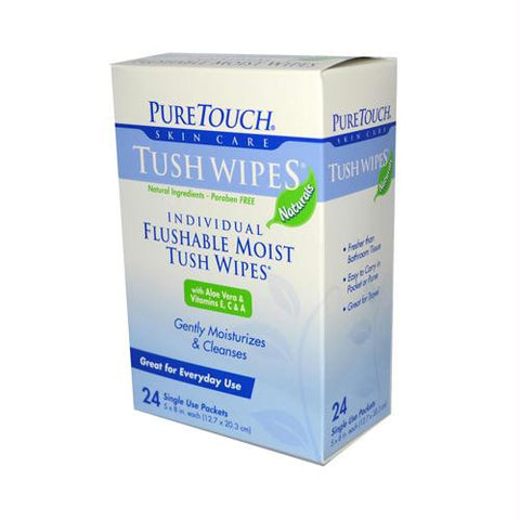 Puretouch Tush Wipes Flushable - 24 Wipes