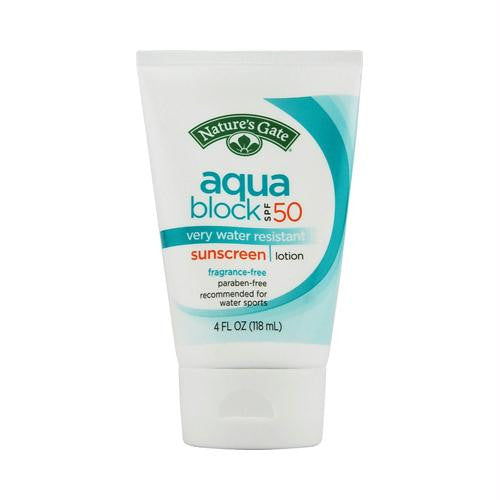 Natures Gate Aqua Block Sunscreen SPF 50 Fragrance Free - 4 fl oz