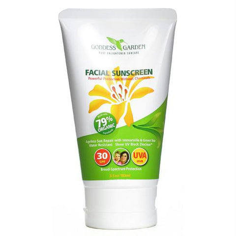 Goddess Garden Organic Sunscreen - Facial SPF 30 Lotion - 3.4 oz