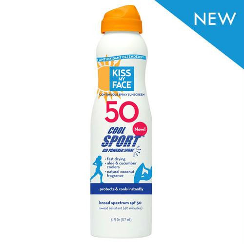 Kiss My Face Cool Sport Spray - Any Angle Air Powered SPF 50 - 6 oz