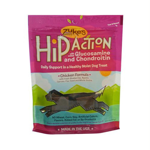 Zukes Hip Action Dog Treats - Chicken Formula - Case of 12 - 6 oz