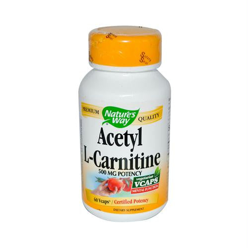 Natures Way Acetyl L-Carnitine - 500 mg - 60 Vegetarian Capsules