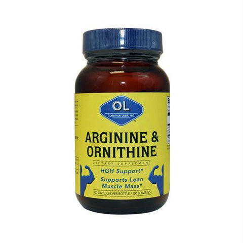 Olympian Labs Arginine and Ornithine - 100 Vegetarian Capsules