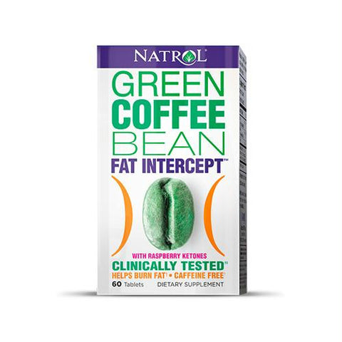 Natrol Green Coffee Bean with Raspberry Ketone Fat Intercept - 60 Tablets