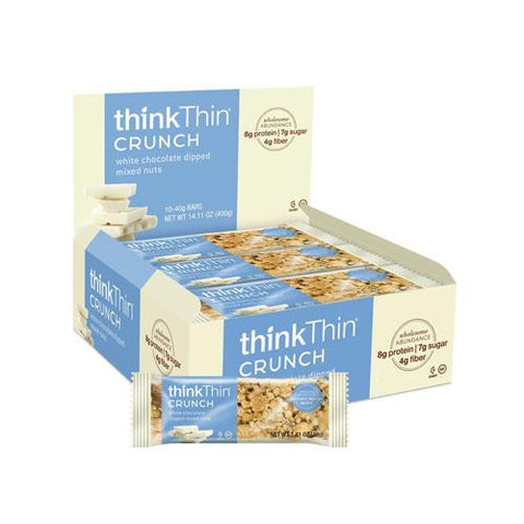 Think Products Thin Crunch Bar - White Chocolate Nut - Case of 10 - 1.41 oz