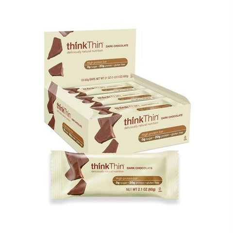 Think Products Thin Bar - Dark Chocolate - Case of 10 - 2.1 oz