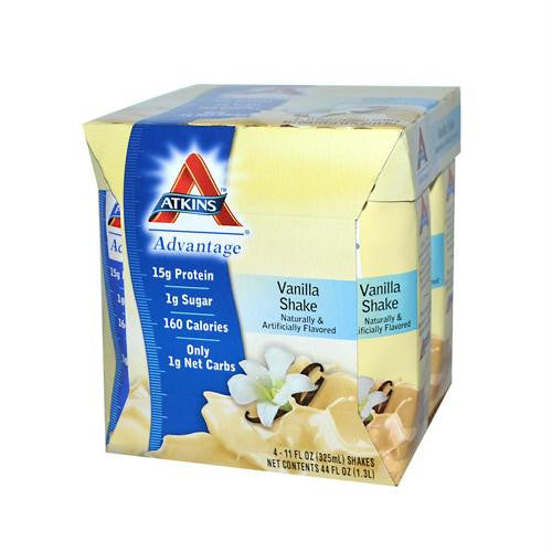 Atkins Advantage RTD Shake French Vanilla - 11 fl oz Each - Pack of 4