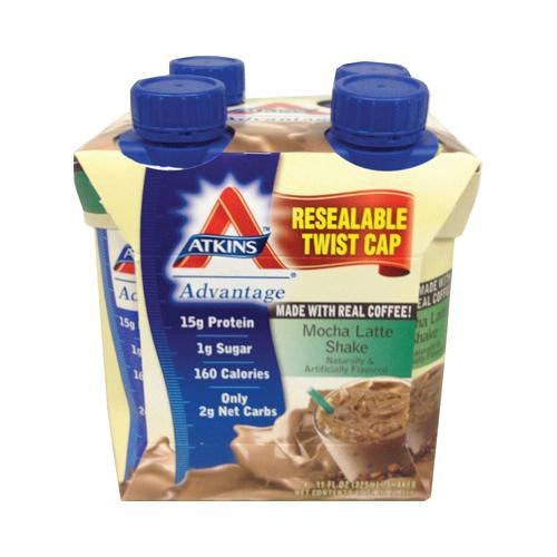 Atkins Advantage RTD Shake Mocha Latte - 11 fl oz Each - Pack of 4