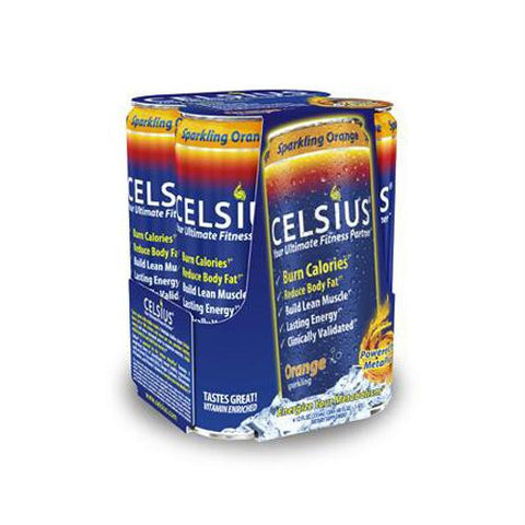 Celsius Sparkling Orange - 12 fl oz Each - Pack of 4