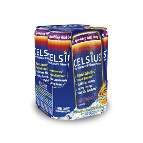 Celsius Sparkling Wild Berry - 12 fl oz Each - Pack of 4