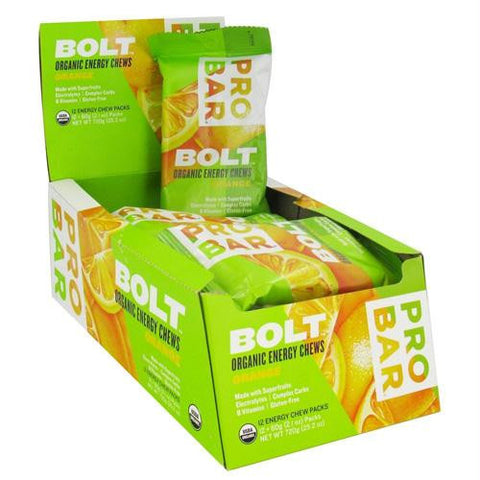 Probar Bolt Energy Chews - Organic Orange - 2.1 oz - Case of 12