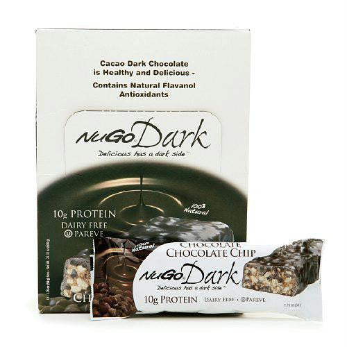 NuGo Nutrition Bar - Dark Chocolate Chip - 50 grm - Case of 12