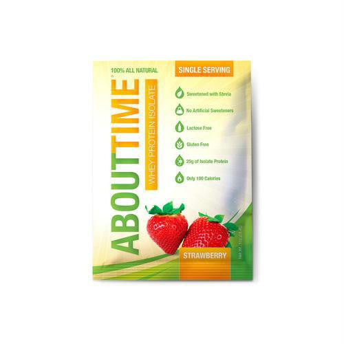 About Time Whey Protein Isolate - Strawberry Single Serving - 1 oz - Case of 12