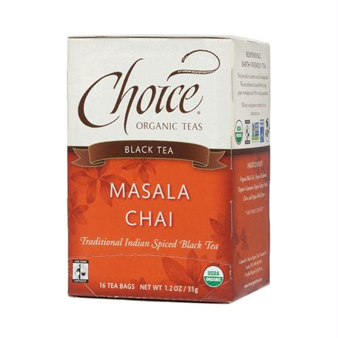 Choice Organic Teas Black Tea Masala Chai - Case of 6 - 16 Bags