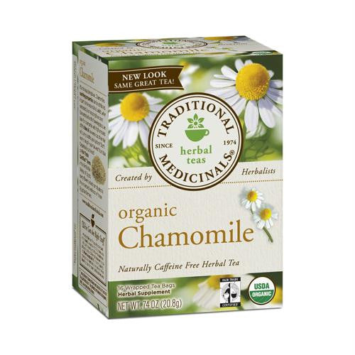 Traditional Medicinals Organic Chamomile Herbal Tea - Caffeine Free - Case of 6 - 16 Bags