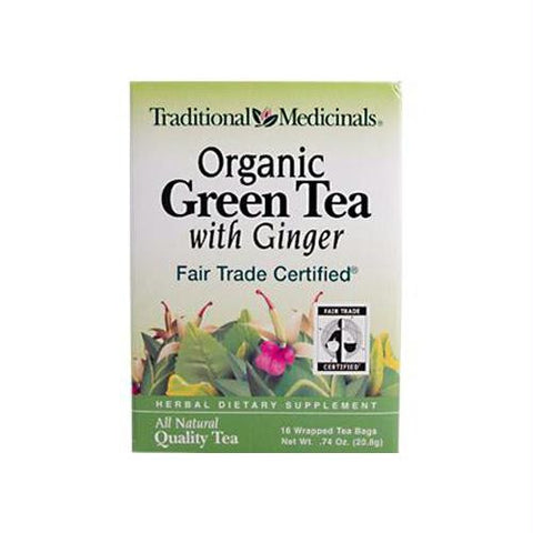 Traditional Medicinals Organic Green Tea With Ginger - 16 Tea Bags