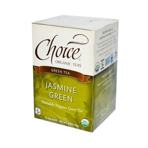 Choice Organic Teas Jasmine Green Tea - 16 Tea Bags - Case of 6