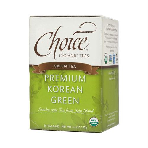 Choice Organic Teas Premium Korean Green Tea - Case of 6 - 16 Bags