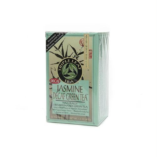 Triple Leaf Tea Jasmine Green Tea - Decaffeinated - Case of 6 - 20 Bags