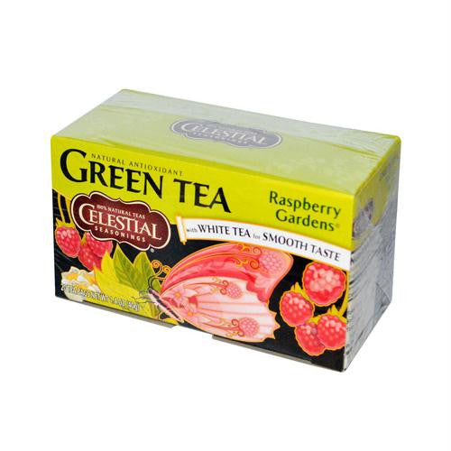 Celestial Seasonings Green Tea Raspberry Gardens - 20 Tea Bags - Case of 6