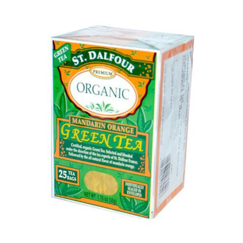 St Dalfour Organic Mandarin Orange Green Tea Mandarin Orange - 25 Tea Bags - Case of 6