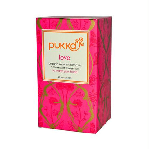 Pukka Herbal Teas Love Organic Rose Chamomile and Lavender Tea - Caffeine Free - 20 Bags