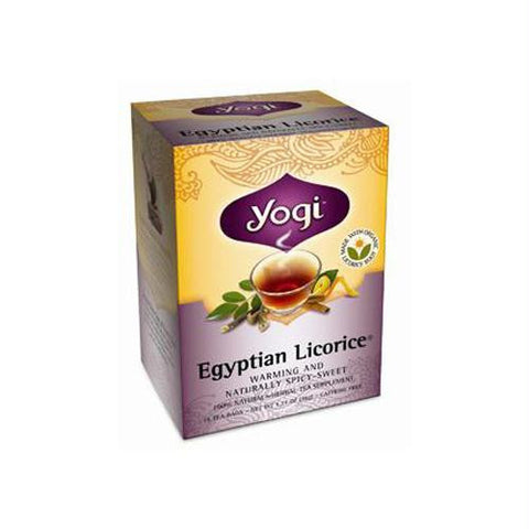 Yogi 100% Natural Herbal Tea Caffeine Free Egyptian Licorice - 16 Tea Bags - Case of 6