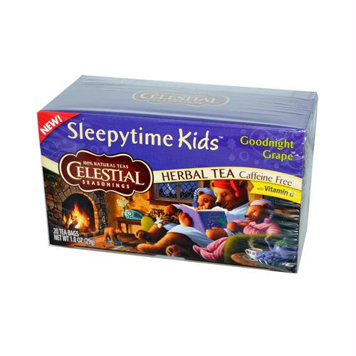 Celestial Seasonings Herbal Tea - Sleepytime Kids Goodnight Grape - Caffeine Free - Case of 6 - 20 Bags