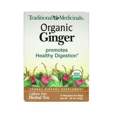 Traditional Medicinals Organic Ginger Herbal Tea - 16 Tea Bags - Case of 6