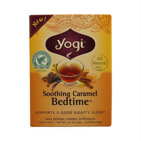 Yogi Bedtime Herbal Tea Caffeine Free Soothing Caramel - 16 Tea Bags - Case of 6