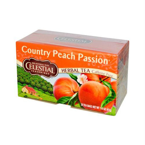 Celestial Seasonings Herbal Tea Caffeine Free Country Peach Passion - 20 Tea Bags - Case of 6