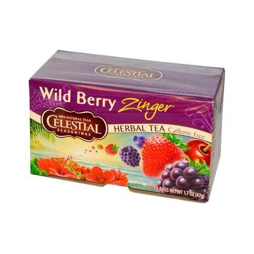 Celestial Seasonings Herb Tea Wild Berry Zinger - 20 Tea Bags - Case of 6