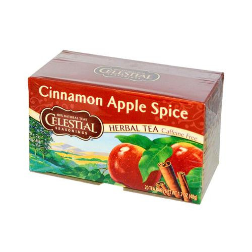 Celestial Seasonings Herbal Tea Caffeine Free Cinnamon Apple Spice - 20 Tea Bags - Case of 6