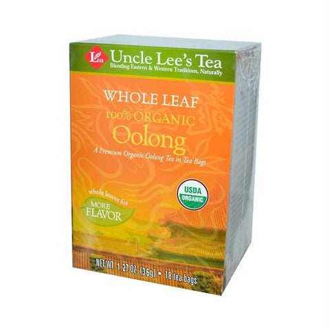 Uncle Lees Tea 100% Organic Oolong Tea Whole Leaf - Case of 12 - 18 Bag