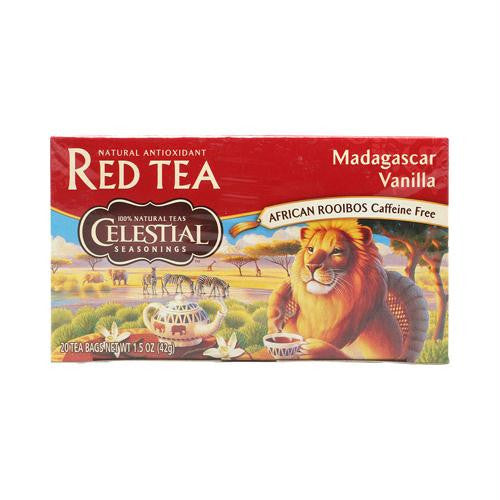 Celestial Seasonings Red Tea Caffeine Free Madagascar Vanilla - 20 Tea Bags - Case of 6