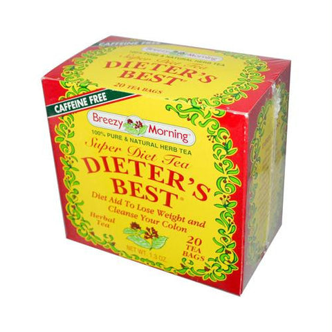 Breezy Morning Teas Dieters Best Super Diet Tea Herbal Tea Caffeine Free - 20 Bags